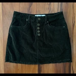 Green corduroy skirt